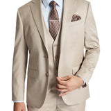 Lazio 112 Beige Wool Stretch Suit Jacket