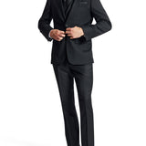 Lyon 101 Black Australian Merino Wool Suit Trouser