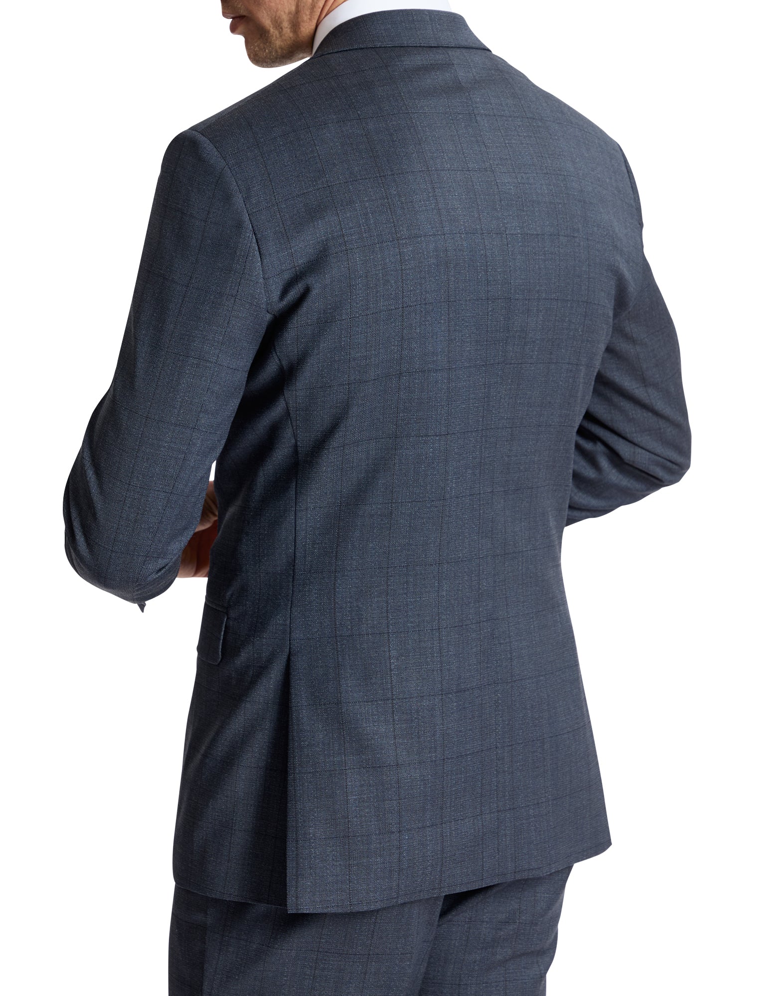 Ritchie 107 Blue Check Wool Stretch Suit Jacket