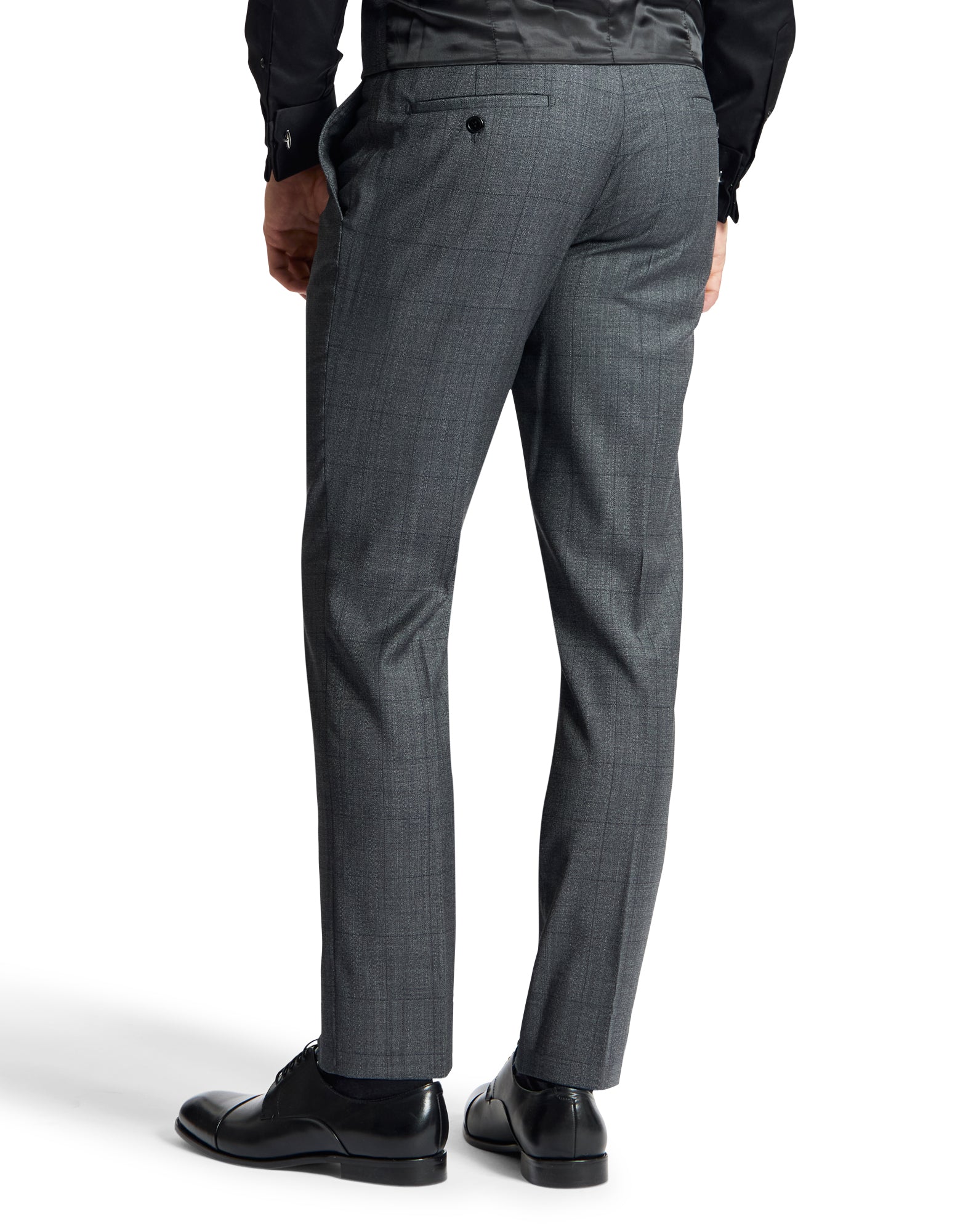 Edward 107 Charcoal Check Wool Stretch Suit Trouser