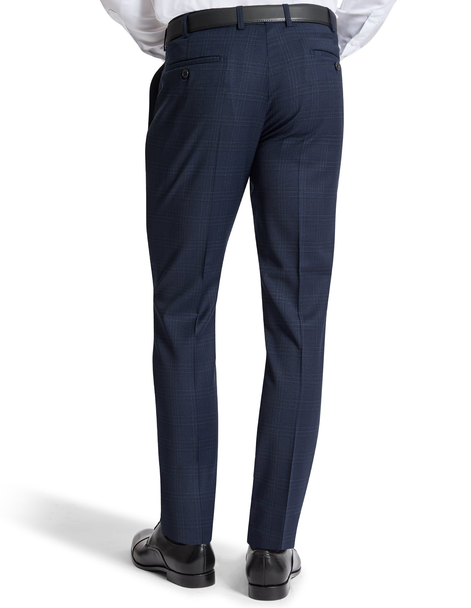 Edward 108 Blue Check Wool Stretch Suit Trouser