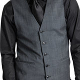 Ryan 107 Charcoal Check Wool Stretch Waistcoat