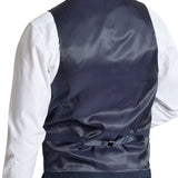 Ryan 108 Blue Check Wool Stretch Waistcoat