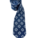 Sutton Navy Diamond Linen Tie