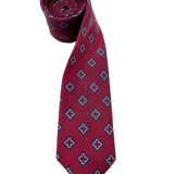 Sutton Red Diamond Linen Tie