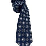 Vanderbilt Navy Medallion Silk Tie