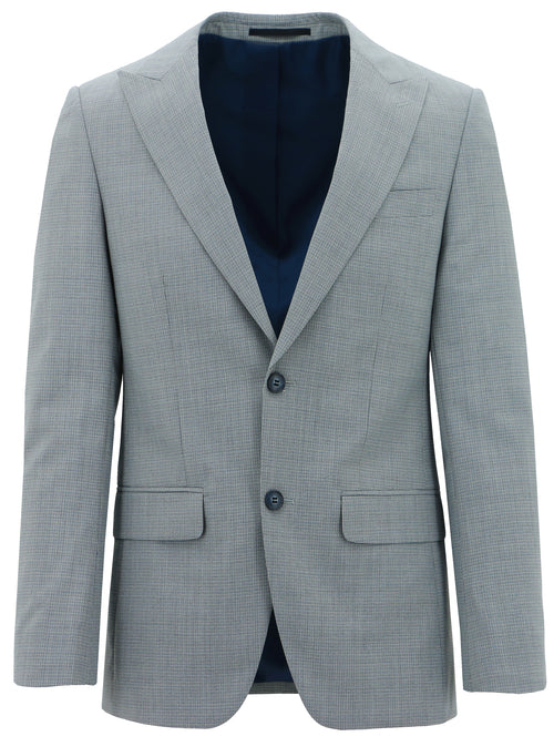 Amalfi Edward Blue Grey Microchecked Suit