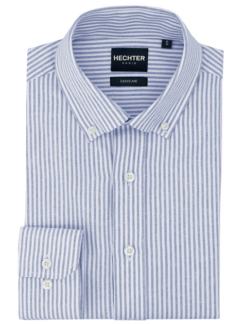 Blue Striped Oxford Shirt