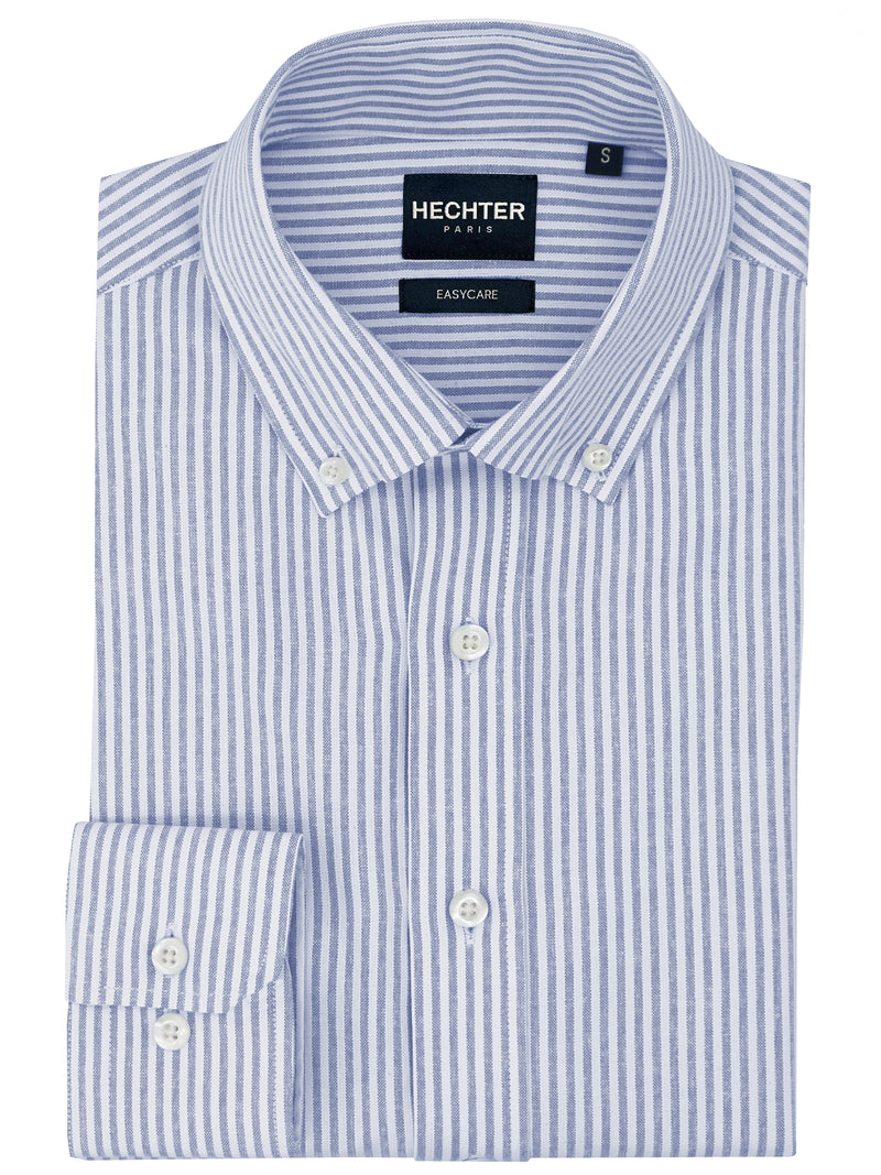 Blue Striped Oxford Shirt