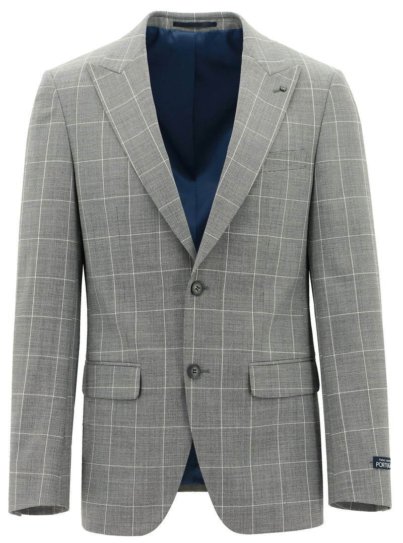 Amalfi Edward Grey Checked Wool Blend Suit