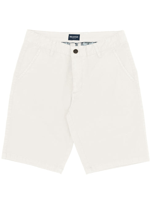 Lucas White Cotton Blend Shorts