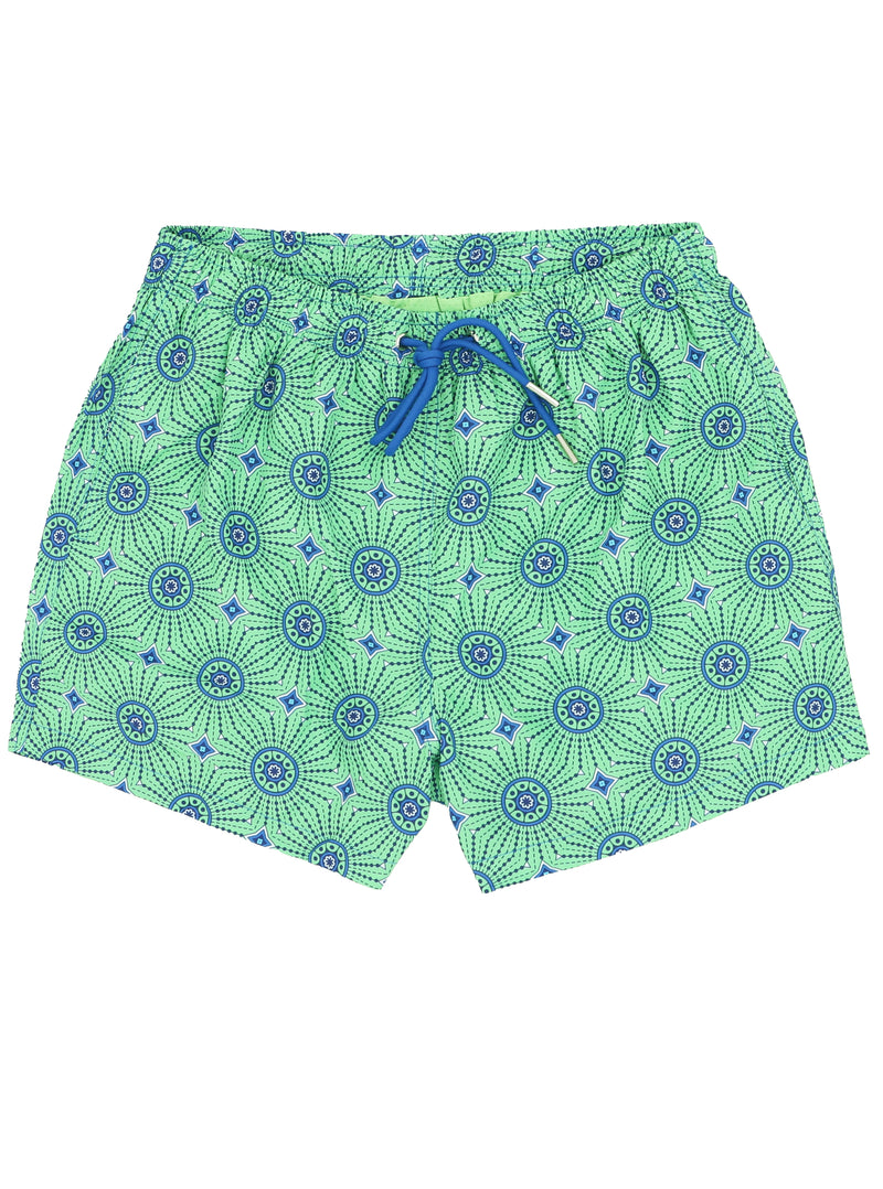 Green Printed Boardshorts