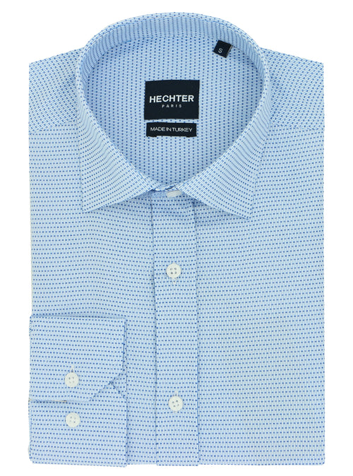 Jacque Business Blue Brick Printed Shirt