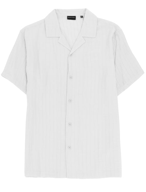 Capricorn White Textured Summer Shirt