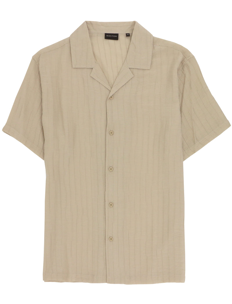 Capricorn Beige Textured Summer Shirt