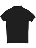Black Open Neck Knit Polo