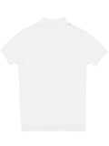 White Open Neck Knit Polo