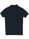 Navy Open Neck Knit Polo