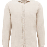 Sel 664 Sand Linen Cotton Casual Shirt