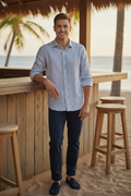 Sel Blue Striped Casual Shirt