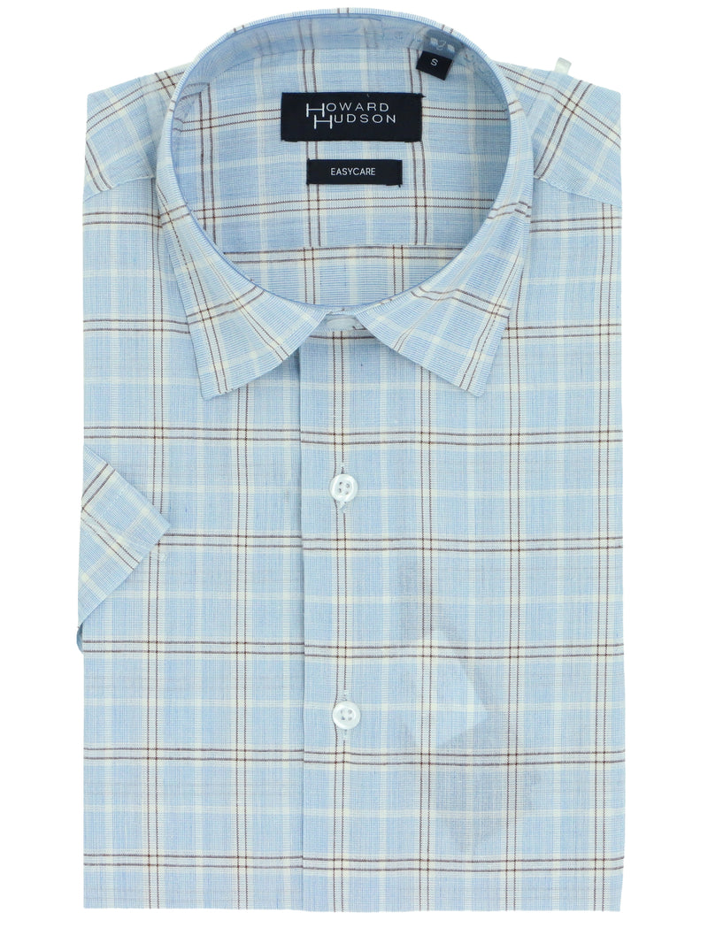 Liberty Casual Blue Checked Short Sleeve Shirt