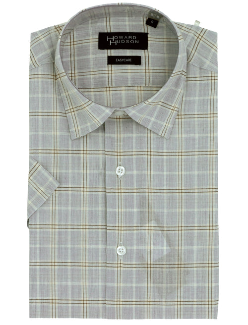 Liberty Casual Grey Checked Short Sleeve Shirt