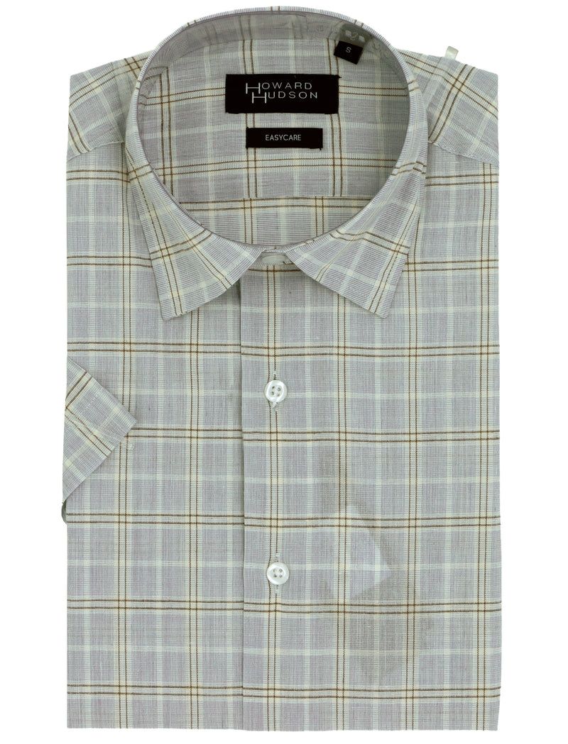 Liberty Casual Grey Checked Short Sleeve Shirt