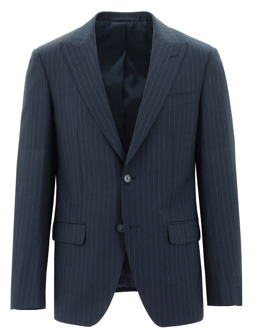 Cannes Blake Navy Pinstripe Wool Stretch Suit
