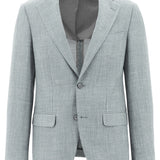 Prato Ice Blue Wool Linen Blend Sports Jacket