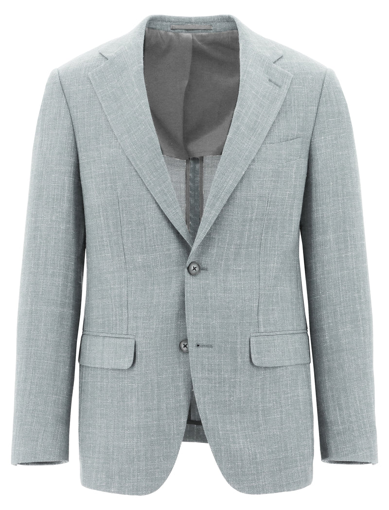 Prato Ice Blue Wool Linen Blend Sports Jacket
