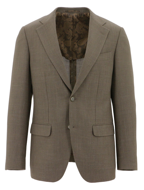 Prato Brown Wool Linen Blend Sports Jacket