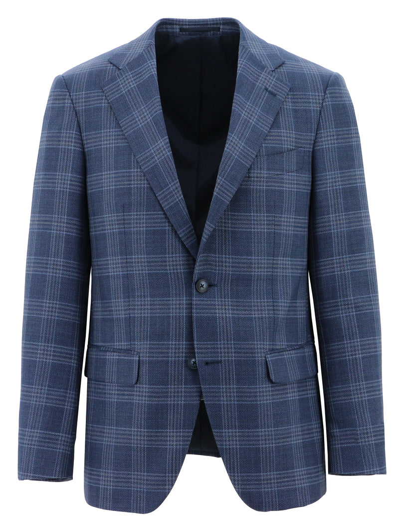 Siena Blue Check Super 110 Wool Sports Jacket