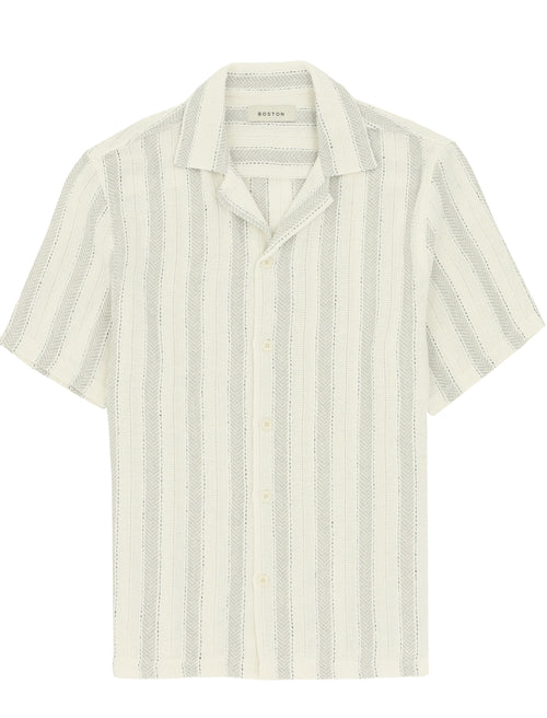 River Sand Striped Short Sleeve Shirt