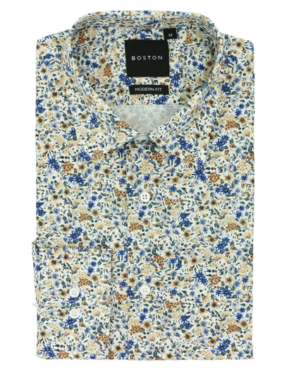 Lennox Floral Cotton Stretch Casual Shirt