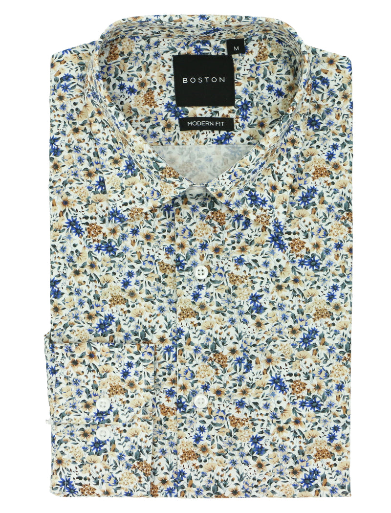Lennox Floral Cotton Stretch Casual Shirt