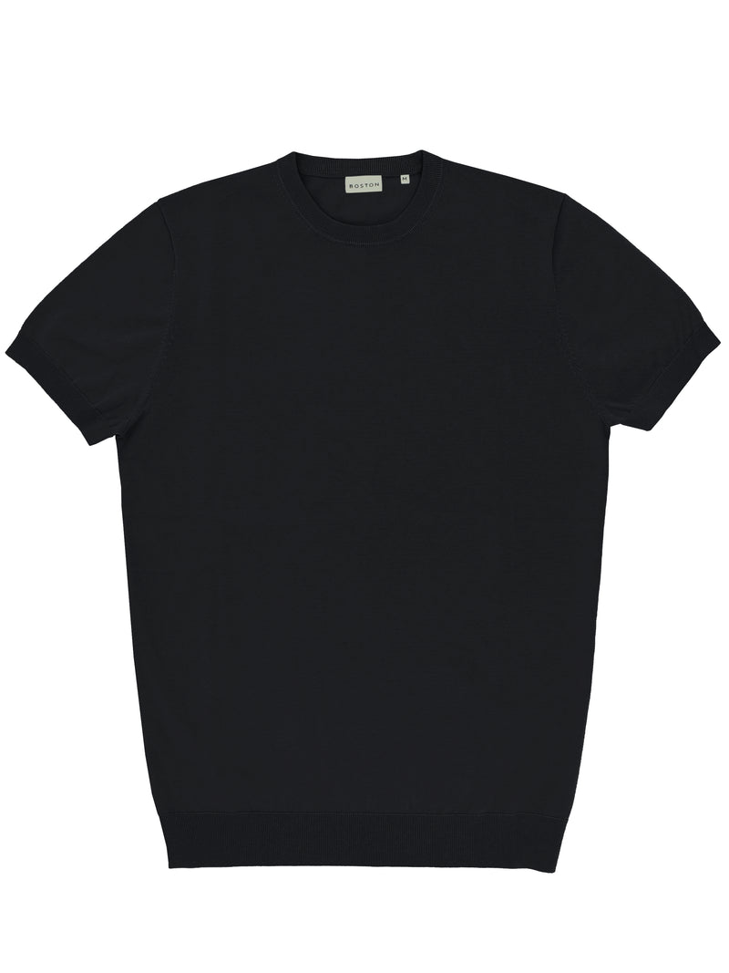 Eden Black Cotton Knit Tee