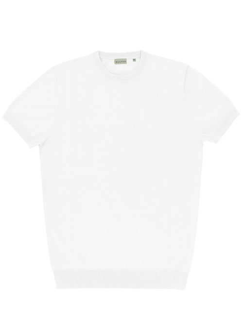 Eden White Cotton Knit Tee