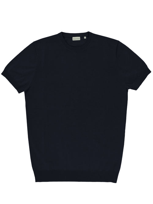 Eden Navy Cotton Knit Tee