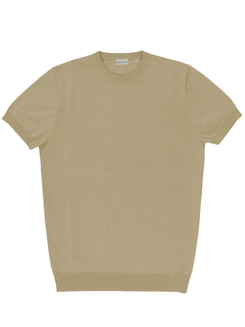 Eden Tan Cotton Knit Tee
