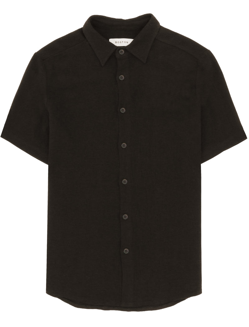 Noah Brown Knit Short Sleeve Shirt