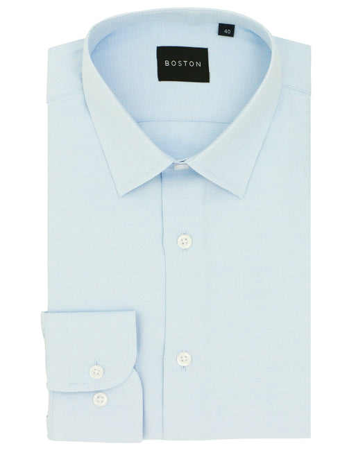 Liberty Ice Blue Cotton Blend Business Shirt