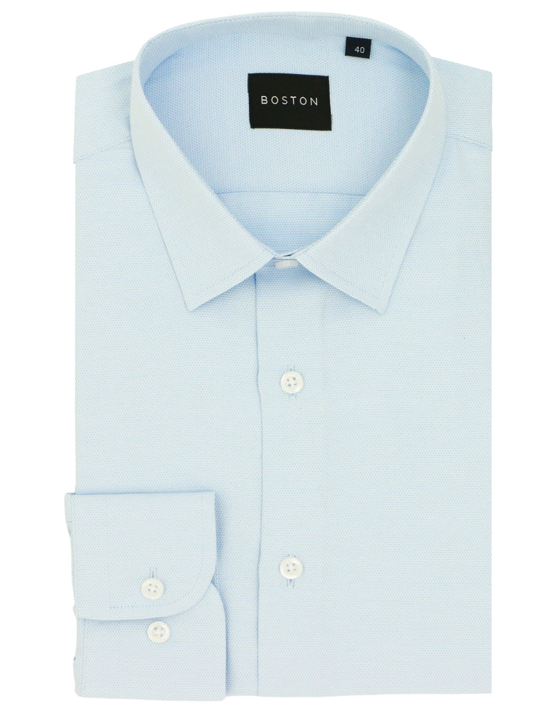 Liberty Ice Blue Cotton Blend Business Shirt