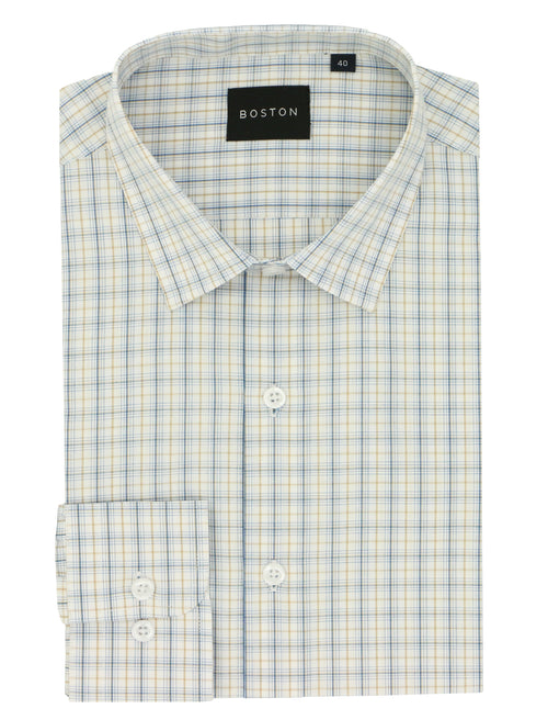 Liberty Yellow Check Cotton Business Shirt