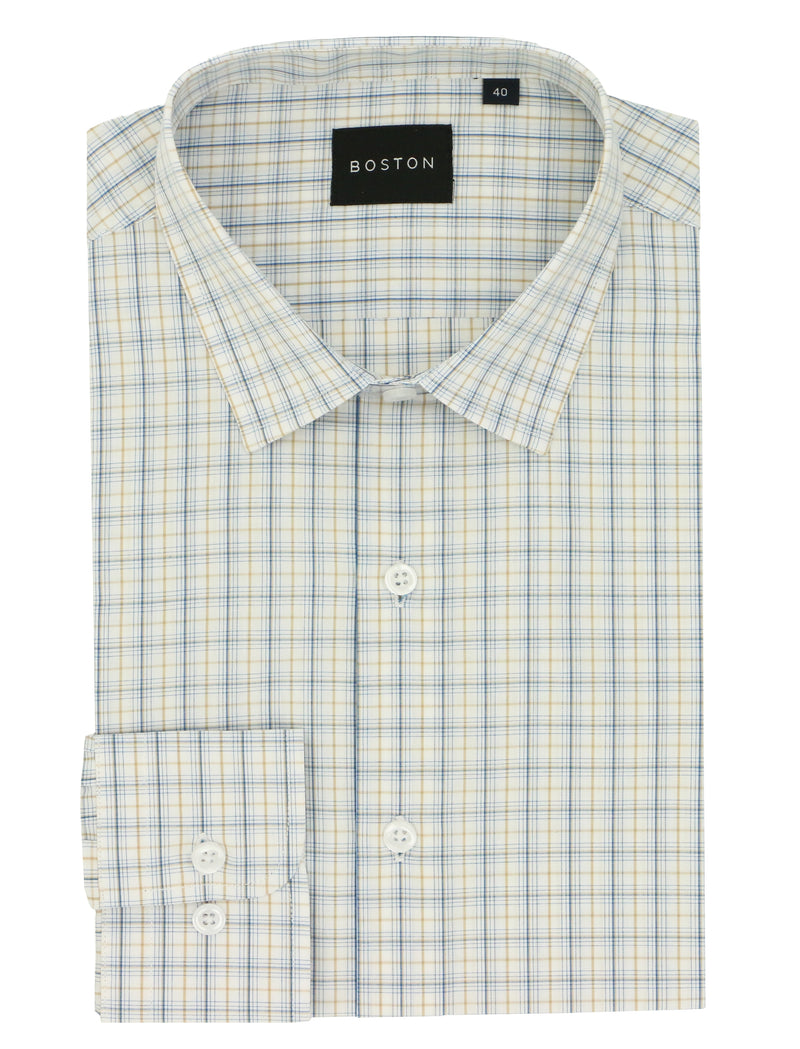 Liberty Yellow Check Cotton Business Shirt