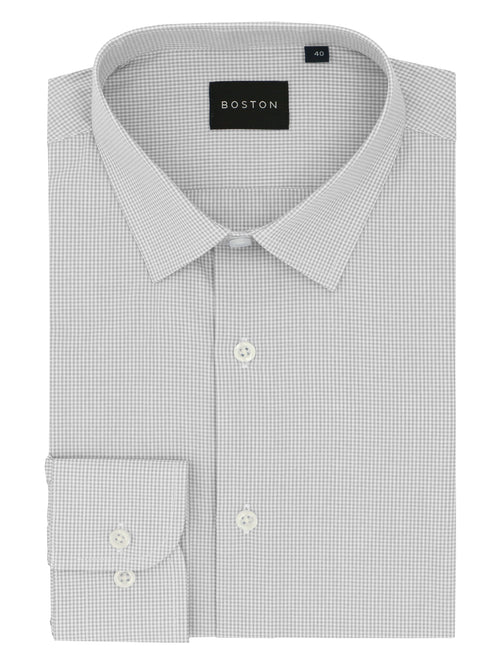 Liberty Grey Microcheck Cotton Business Shirt