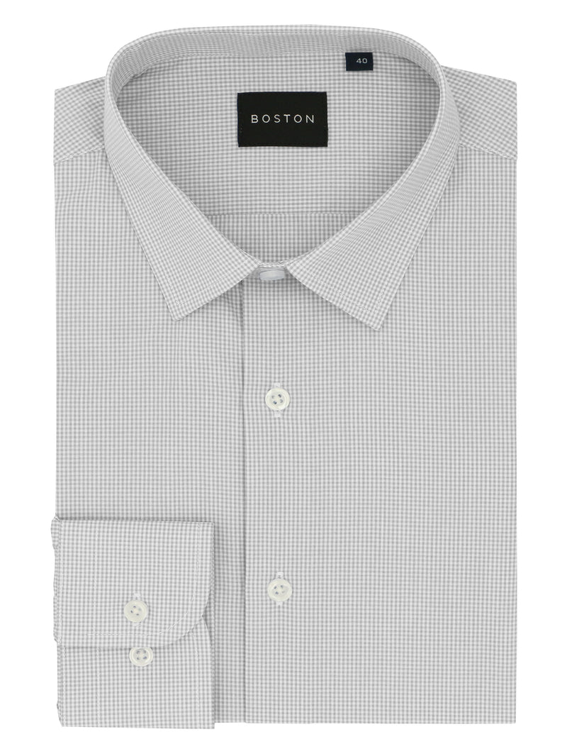 Liberty Grey Microcheck Cotton Business Shirt