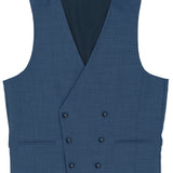 Double Breasted Blue Comfort Stretch Waistcoat