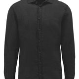 Sel Black Cotton Linen Casual Shirt