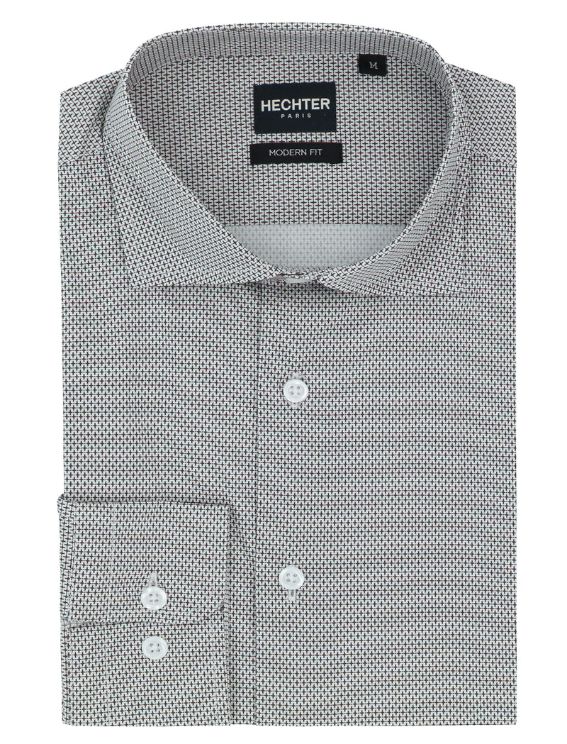 Jacque Navy Geometric Cotton Stretch Casual Shirt