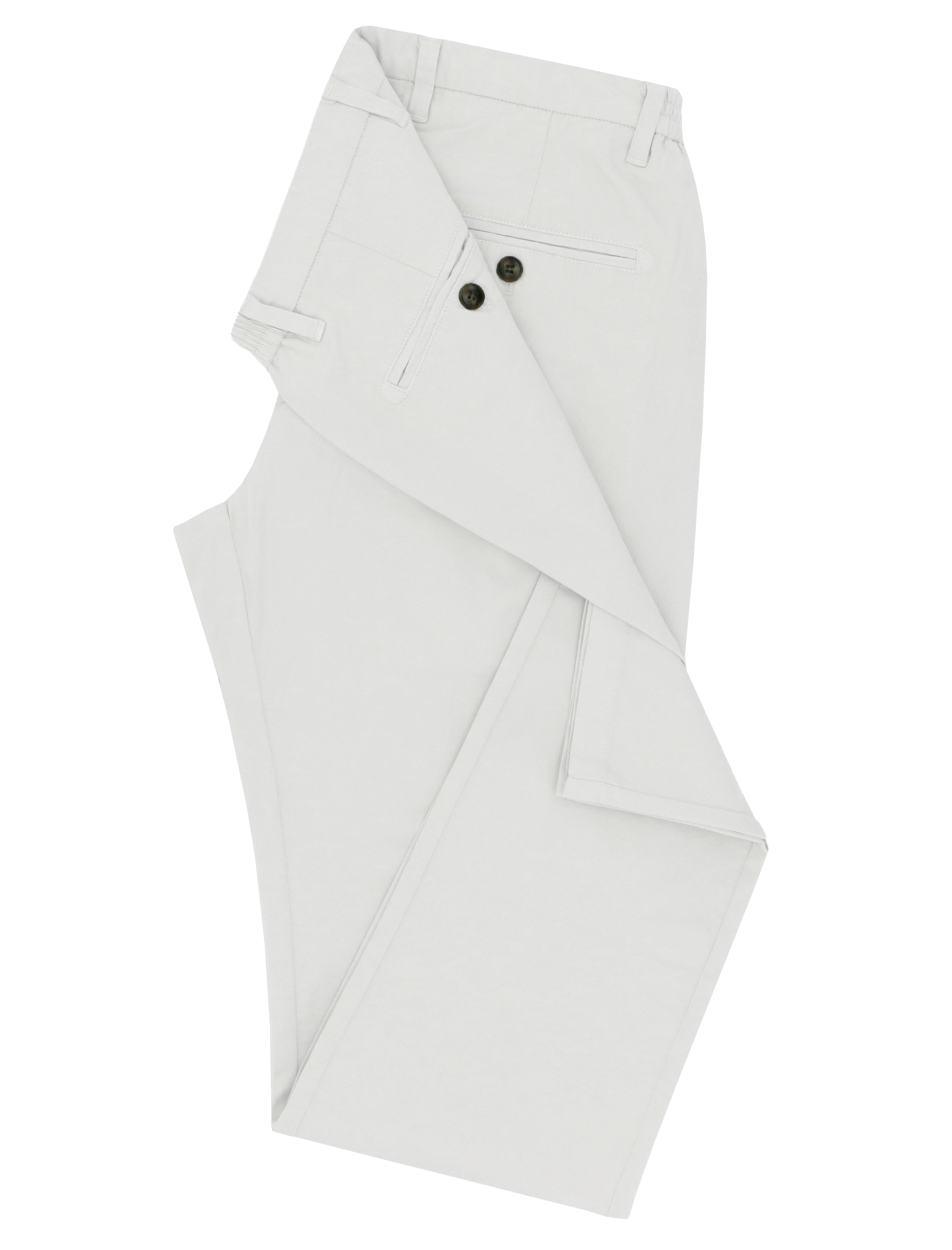 Jude White Cotton Stretch Chino